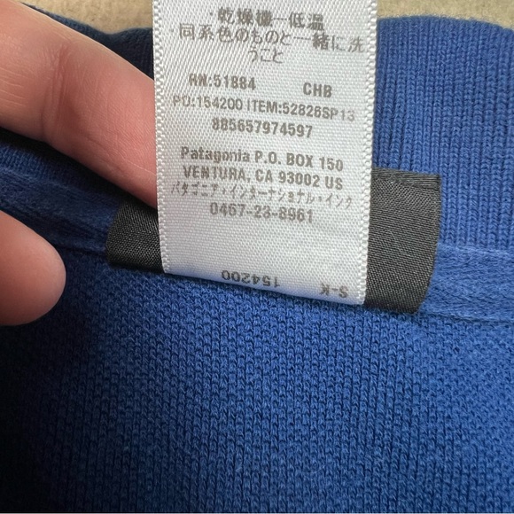 Patagonia Shirt Mens Large Blue Organic Cotton Short Sleeve Casual Embroidered - Picture 7 of 8